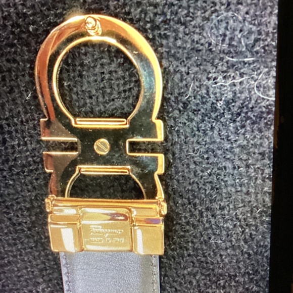 Ferragamo Reversible Adjustable Double-Gancini Leather Belt size 40 Auburn - Picture 9 of 10